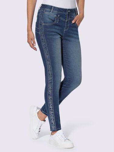 Jean push-up inscription avec petites pierres brillantes fantaisie - Rick Cardona - Modalova