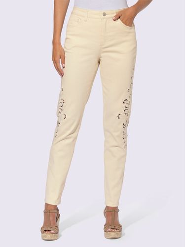 Pantalon empiècement en dentelle transparent sur les côtés - Linea Tesini - Modalova