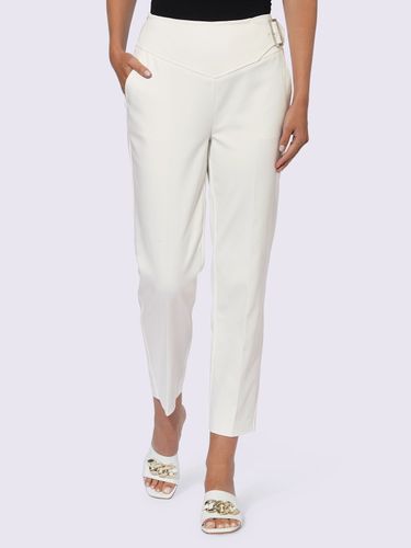 Pantalon 7/8 ceinture large à glissière - Ashley Brooke - Modalova