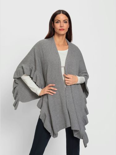 Poncho en tricot volants tendance - Ashley Brooke - Modalova
