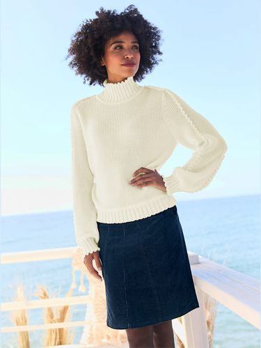 Pull à col montant finitions ondulées flatteuses - Linea Tesini - Modalova
