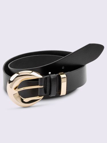 Ceinture cuir vachette - noir - Helline - Modalova