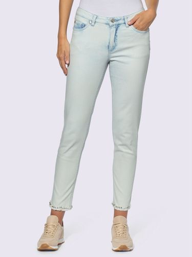 Jean 5 poches superbes perles fantaisie - Linea Tesini - Modalova