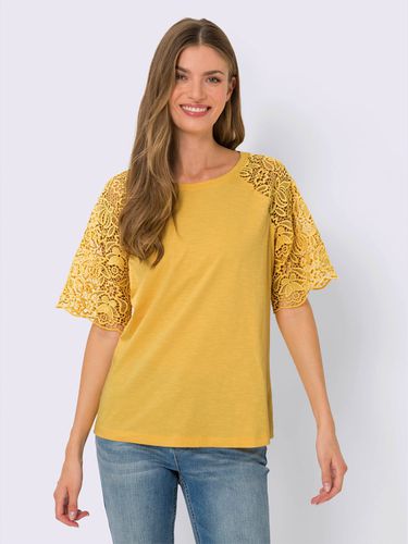 T-shirt à encolure ronde manches en dentelle - Linea Tesini - Modalova