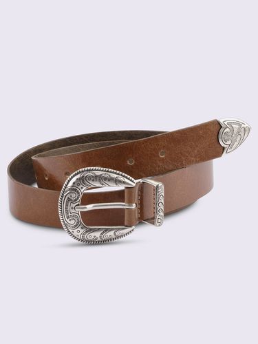 Ceinture cuir vachette - ambre - Helline - Modalova