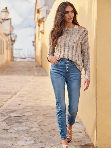 Pull ajouré aspect chiné tendance - - Mandarin - Modalova