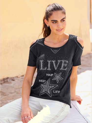 T-shirt pur coton - Mandarin - noir - Mandarin - Modalova