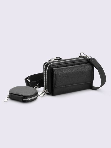 Sac imitation cuir souple - noir - Helline - Modalova