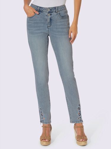 Jean 5 poches superbe broderie ajourée - Linea Tesini - Modalova