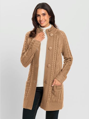 Veste longue en tricot 50% coton - Helline - Modalova