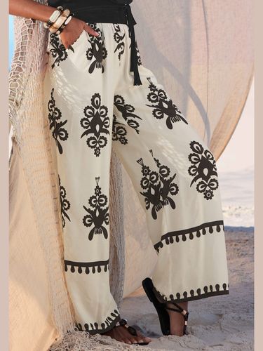 Pantalon large ceinture élastique - - LASCANA - Modalova