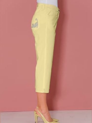 Corsaire en jean petites pierres fantaisie tendance - Witt - Modalova