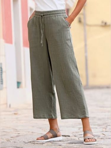 Pantalon large pur coton - Collection L - Modalova