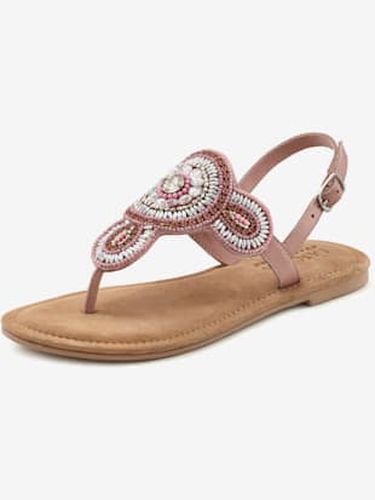 Tongs sandales avec petites pierres fantaisie et perles décoratives - LASCANA - Modalova