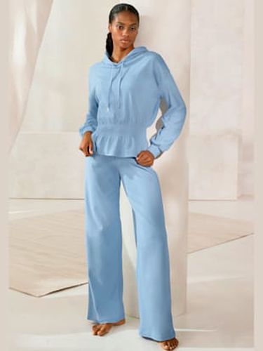 Pantalon molletonné pantalon large avec ceinture élastique et jambes larges - LASCANA - Modalova