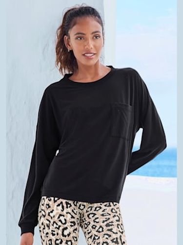Haut de pyjama t-shirt de nuit confortable, poche plaquée - LASCANA - Modalova