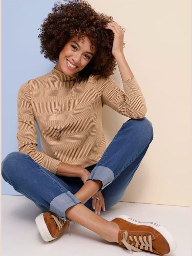 T-shirt à col montant pur coton - Witt - Modalova