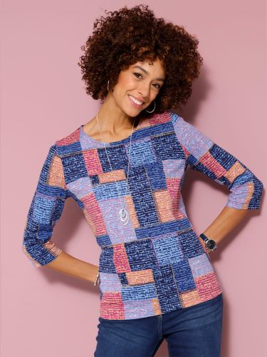 T-shirt à manches 3/4 motif patchwork - Witt - Modalova