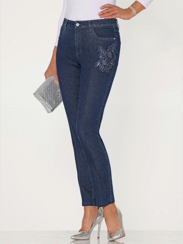 Jean application avec broderie et paillettes - Witt - Modalova