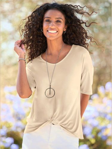 T-shirt à manches courtes nœud décoratif tendance - Witt - Modalova