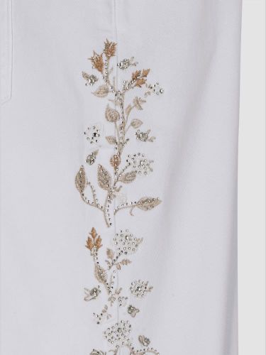 Jean 5 poches broderie et pierres brillantes - Fair Lady - Modalova