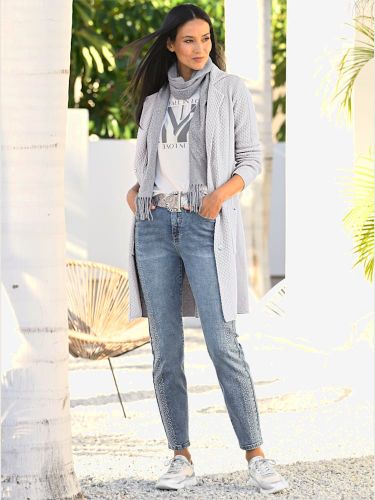 Veste en tricot fil argenté brillant couleur argenté - Witt - Modalova