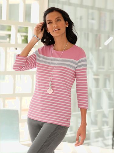 T-shirt à encolure ronde 54% coton - Collection L - Modalova