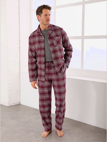 Pyjama-t-shirt flanelle tissée, grattée à l'intérieur et à l'extérieur - wäschepur men - Modalova