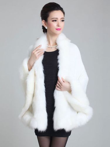 Poncho Cape s Vestes et Manteaux Hivers à Col Rond avec Manches Longues Volants Unicolore - milanoo.com - Modalova