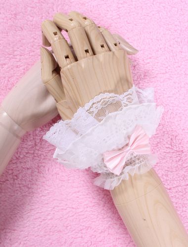 Boucles blanches dentelle Lolita synthétiques gants Déguisements Halloween - milanoo.com - Modalova