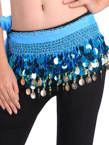 Accessoires de costumes de danse du ventre danse Hip foulard bleu glands hiérarchisé taille chaînes féminines du ventre Déguisements Halloween - milanoo.com - Modalova