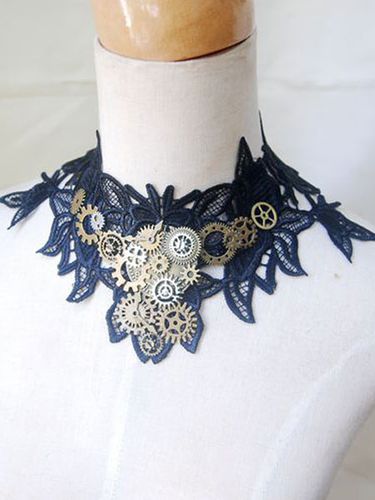Lolita collier steampunk Collier bicolore Tea party Accessoire ornement métallique Déguisements Halloween - milanoo.com - Modalova