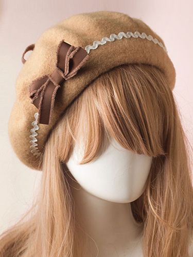 Bonnet Lolita Doux Noeud Laine Pom Pom Lolita Déguisements Halloween - milanoo.com - Modalova