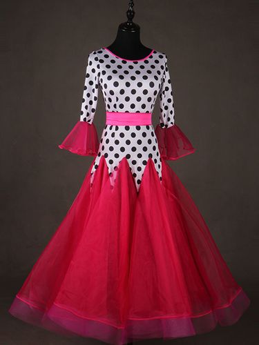 Costume de danse de salon Top à manches longues Polka Dot Print Training vêtements de danse Déguisements Halloween - milanoo.com - Modalova