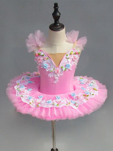 Ballet Dance Costume Dentelle Fleurs Plissé Robe Déguisements Halloween - milanoo.com - Modalova