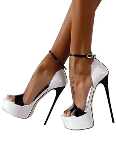 Chaussures s 2026 Sexy Bout Ouvert Plateforme Talon Haut Sangle de Cheville Sandales Talon Haut - milanoo.com - Modalova
