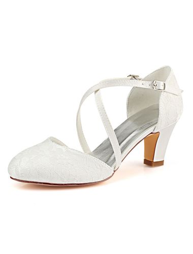 Chaussures de mariée en satin boucle réglable chaussures de mariage - milanoo.com - Modalova
