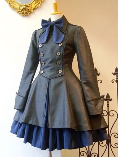 Classique Lolita Outfit Bow Zipper Lace Up Pardessus Lolita Double boutonnage avec Jupe Pull Déguisements Halloween - milanoo.com - Modalova