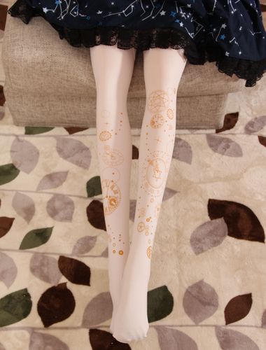 Le voyage d'horloge de collants de Lolita chaud estampant le bas Velvet Lolita Déguisements Halloween - milanoo.com - Modalova