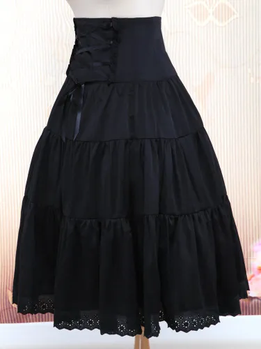 Toussaint Cosplay Lolita Jupe longue taille haute Ruffles garniture Déguisements Halloween - milanoo.com - Modalova