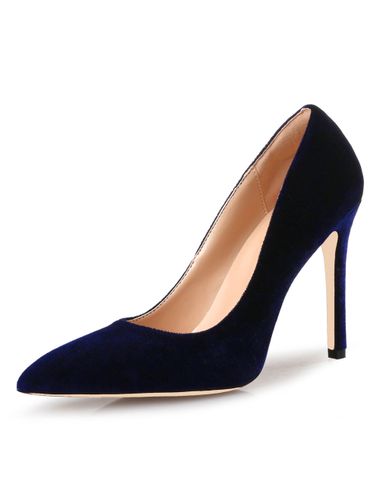 Escarpin Bleu Royal Velvet Bout Pointu Talon Aiguille 2026 Escarpins s - milanoo.com - Modalova
