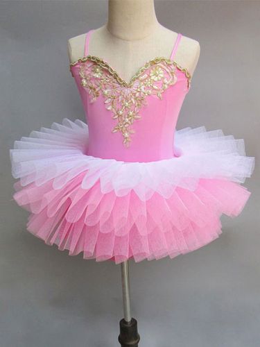 Ballet Dance Costume Tutu Robe Bretelles Brodé Robes Ballerine Déguisements Halloween - milanoo.com - Modalova