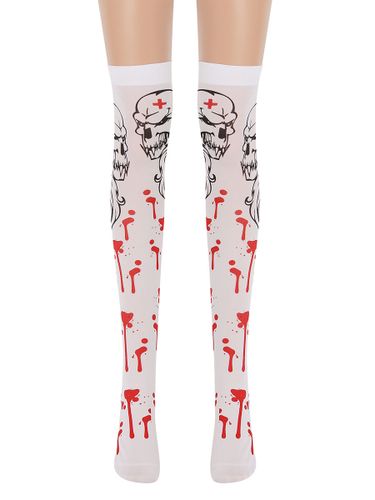 Femmes Saloon Bas Crâne Genou Chaussettes Hautes Halloween Cosplay Costume Accessoires - milanoo.com - Modalova