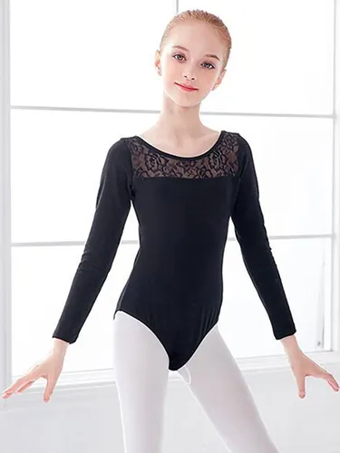 Costumes de danse de ballet ballerine enfants en dentelle plissée mise en forme combinaison vêtements de danse costume de danse fille - milanoo.com - Modalova