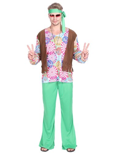 Costume Hippies imprimé floral manches longues haut en fibre Costumes rétro pour homme Ensemble vintage - milanoo.com - Modalova