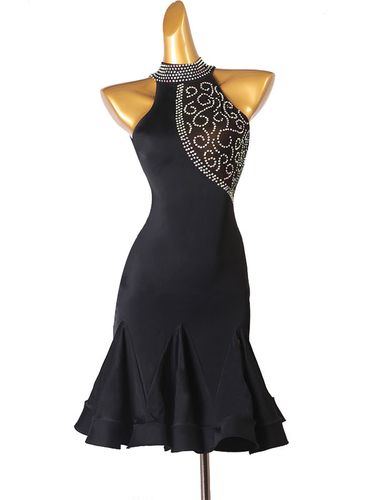 Robes de danse latine s strass moulante Sexy robe en Polyester Costume de danse - milanoo.com - Modalova