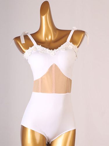 Costume de danse latine Costume White s Polyester Robe Sexy Fleurs Sexy Fleurs Latin Dancer Costume de danse - milanoo.com - Modalova