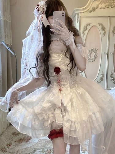 Robes Lolita Gothiques Rose Style Robe de Mariée Lolita JSK - milanoo.com - Modalova