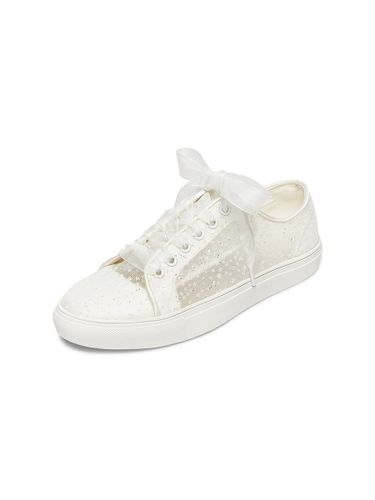 Chaussures De Mariée Transparentes Baskets Plates s Mariage En Dentelle - milanoo.com - Modalova