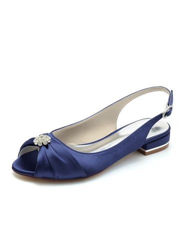 Chaussures de Mariées en Satin avec Bout Ouvert en Paillette Unicolore - milanoo.com - Modalova